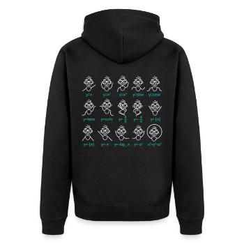 Mathe Mathematik Lehrer Gleichung Graphen Tanz - Unisex Premium Bio Zip Hoodie - Schwarz - Hinten - Nico (187cm)