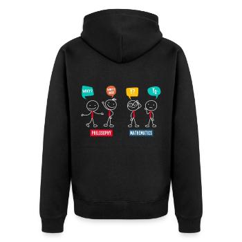Philosophy vs. Mathematics Mathe Mathematik Lehrer - Unisex Premium Bio Zip Hoodie - Schwarz - Hinten - Nico (187cm)