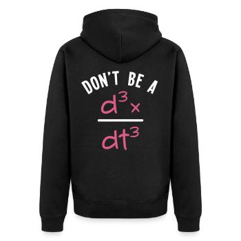 Don't Be a Jerk - Algebra Mathe Mathematik Lehrer - Unisex Premium Bio Zip Hoodie - Schwarz - Hinten - Nico (187cm)