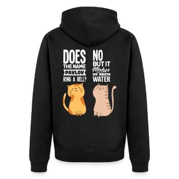 Pavlov's Katze - Psychologie Psychologe Therapeut - Unisex Premium Bio Zip Hoodie - Schwarz - Hinten - Nico (187cm)