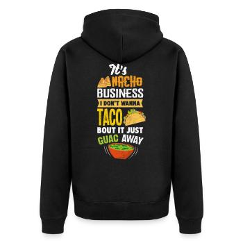 Drôle c'est Nacho Business - Taco Burrito Tortilla - Veste à capuche bio Premium Unisexe - noir - Dos - Nico (187cm)