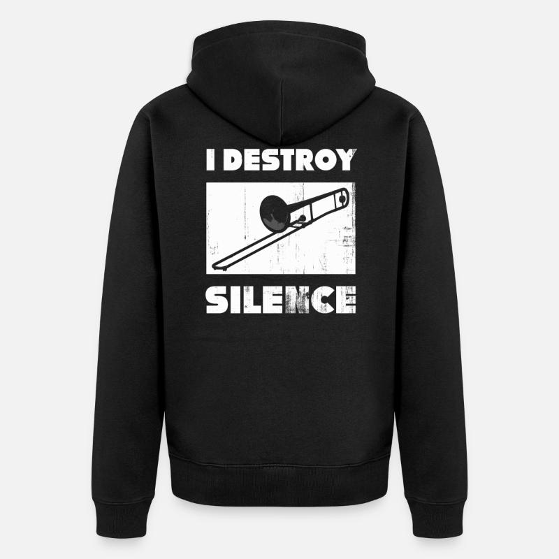 posaune destroy silence - Veste à capuche bio Premium Unisexe - noir