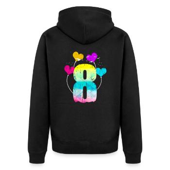 8ème cadeau d'anniversaire de ballon ballon anniversaire - Veste à capuche bio Premium Unisexe - noir - Dos - Nico (187cm)