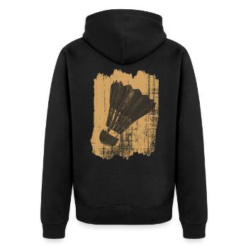 Badminton shuttlecock - Unisex Premium Organic Zip Hoodie - black - Back - Nico (187cm)