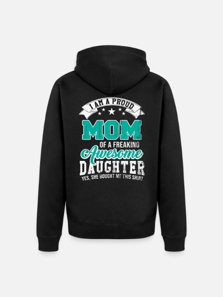 mutter tochter stolz geschenk - Unisex Premium Bio Zip Hoodie - Schwarz