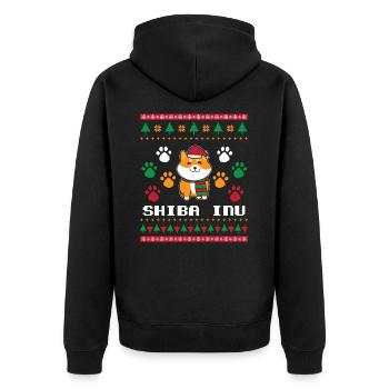 Shiba Inu Ugly Christmas motif de tricot - Veste à capuche bio Premium Unisexe - noir - Dos - Nico (187cm)