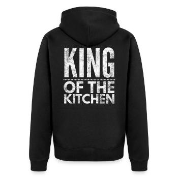 Koch Köchin Kochen Restaurant Küche Geschenk 11 - Unisex Premium Bio Zip Hoodie - Schwarz - Hinten - Nico (187cm)