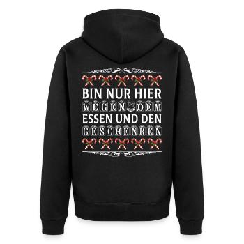 Fröhliche Weihnachten Weihnachten - Unisex Premium Bio Zip Hoodie - Schwarz - Hinten - Nico (187cm)