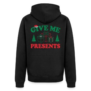 Christmas - Unisex Premium Bio Zip Hoodie - Schwarz - Hinten - Nico (187cm)