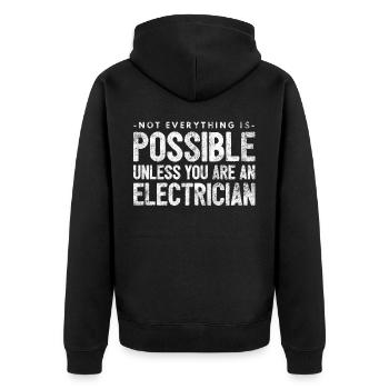 Électricien Électricité Électricité Profession Cadeau - Veste à capuche bio Premium Unisexe - noir - Dos - Nico (187cm)