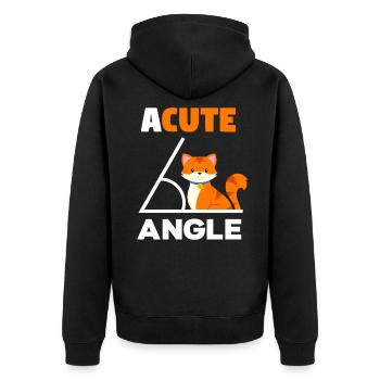 Süßer Winkel Katze Mathe Mathematik Mathelehrer - Unisex Premium Bio Zip Hoodie - Schwarz - Hinten - Nico (187cm)