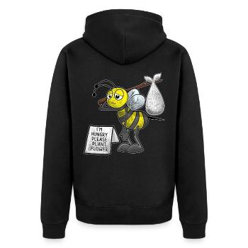 Bienen Imker Bienenzüchter Biene Plant Flower - Unisex Premium Bio Zip Hoodie - Schwarz - Hinten - Nico (187cm)