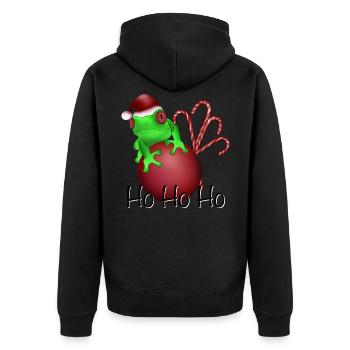 Santa Claus grenouille prince cannes de bonbon - Veste à capuche bio Premium Unisexe - noir - Dos - Nico (187cm)