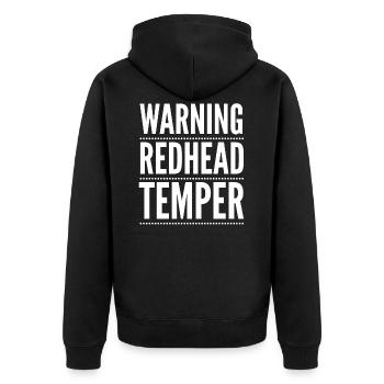 Rothaarige Rothaarig Rotschopf Rot Geschenk 18 - Unisex Premium Bio Zip Hoodie - Schwarz - Hinten - Nico (187cm)