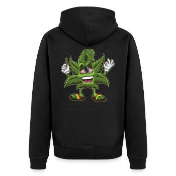 Feuille de cannabis défoncée - Weed Marijuana THC - Veste à capuche bio Premium Unisexe - noir - Dos - Nico (187cm)