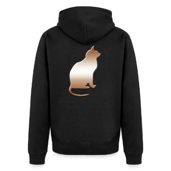 Chats, cadeau, dame chat fou, chat - Veste à capuche bio Premium Unisexe - noir - Dos - Nico (187cm)