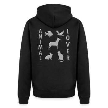 Animal Welfare, Animals, Animal Lover, Gift - Unisex Premium Organic Zip Hoodie - black - Back - Nico (187cm)