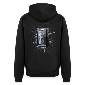 ruban de mélange old school bleu - Veste à capuche bio Premium Unisexe - noir - Dos - Nico (187cm)