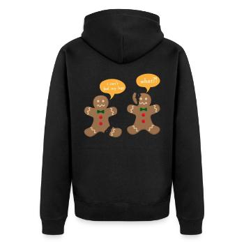 Noël en pain d'épice - Conception drôle de pain d'épice - Veste à capuche bio Premium Unisexe - noir - Dos - Nico (187cm)