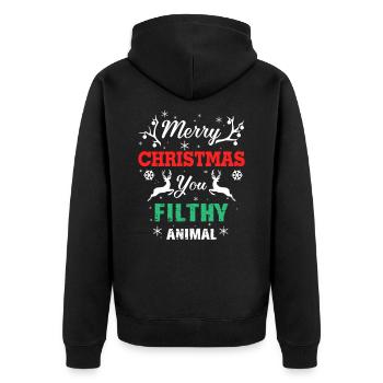 Drôle seul à la maison Films Joyeux Noël - Veste à capuche bio Premium Unisexe - noir - Dos - Nico (187cm)