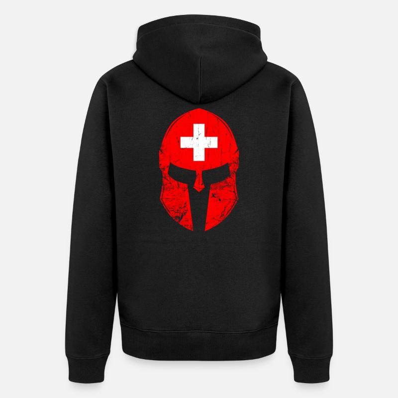 Schweiz Schweizer Flagge - Unisex Premium Bio Zip Hoodie - Schwarz