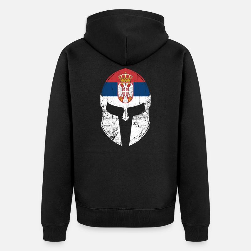 Serbie drapeau serbe - Veste à capuche bio Premium Unisexe - noir