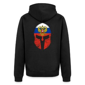 T-shirt Russie Russes - Veste à capuche bio Premium Unisexe - noir - Dos - Nico (187cm)