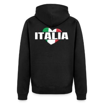 Ich Liebe Italien - Italia Love - Unisex Premium Bio Zip Hoodie - Schwarz - Hinten - Nico (187cm)