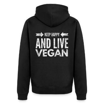 Vegan Vegan Vegan Vegan Gift 12th - Veste à capuche bio Premium Unisexe - noir - Dos - Nico (187cm)