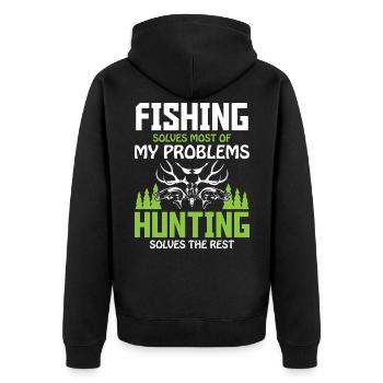 chasse et pêche disant - Veste à capuche bio Premium Unisexe - noir - Dos - Nico (187cm)