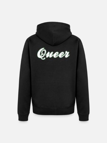 Inconspicuous queer design - Unisex Premium Organic Zip Hoodie - black