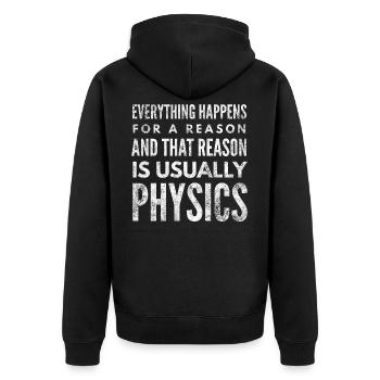 Physics nerd science studying geek gift 14th - Unisex Premium Organic Zip Hoodie - black - Back - Nico (187cm)