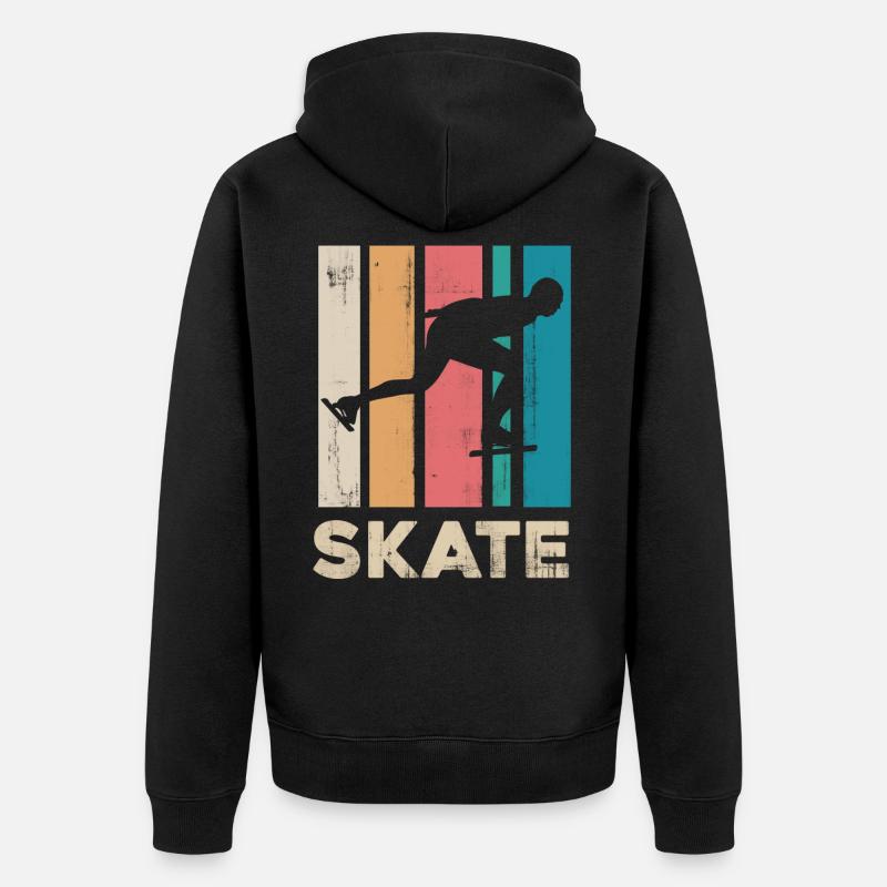 Eislaufen - Unisex Premium Bio Zip Hoodie - Schwarz