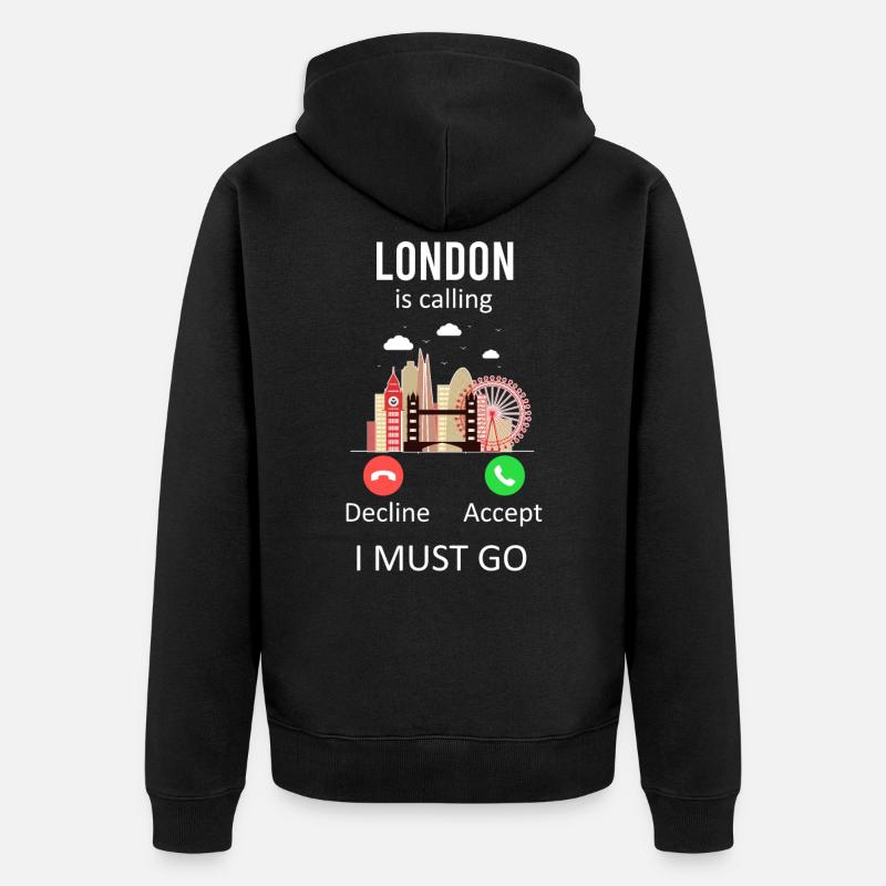 Londres - Veste à capuche bio Premium Unisexe - noir