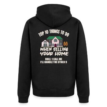 Real estate agent real estate agent seller - Unisex Premium Organic Zip Hoodie - black - Back - Nico (187cm)