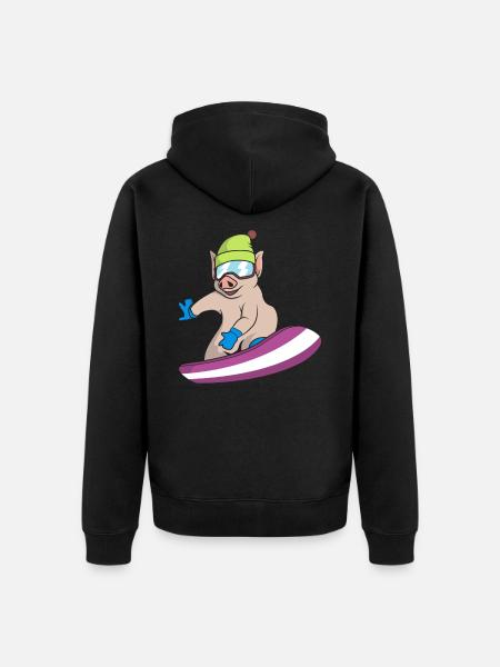 Pistensau - Unisex Premium Bio Zip Hoodie - Schwarz