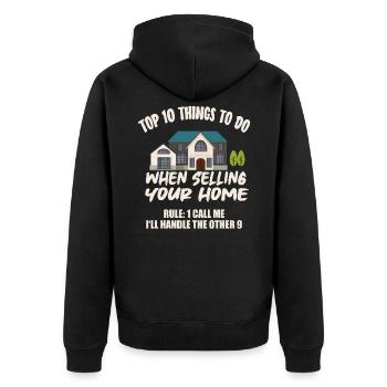 Real estate agent real estate agent - Unisex Premium Organic Zip Hoodie - black - Back - Nico (187cm)