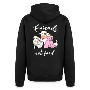 Des amis pas de la nourriture - Veste à capuche bio Premium Unisexe - noir - Dos - Nico (187cm)