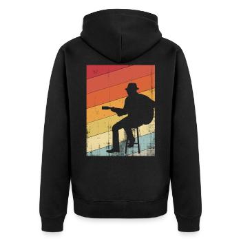 Guitarist guitar jazz - Unisex Premium Organic Zip Hoodie - black - Back - Nico (187cm)