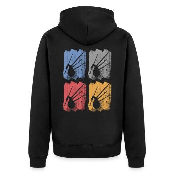 Bagpipes - Unisex Premium Organic Zip Hoodie - black - Back - Nico (187cm)