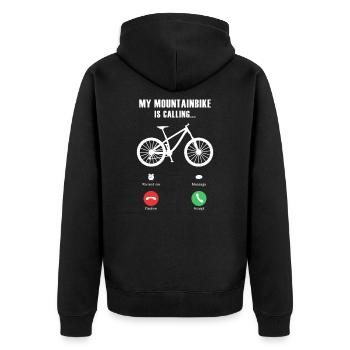 Amateur de VTT - Veste à capuche bio Premium Unisexe - noir - Dos - Nico (187cm)