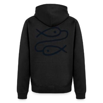 Signe du zodiaque no. 3 (poisson) - schwarz / noir - Veste à capuche bio Premium Unisexe - noir - Dos - Nico (187cm)