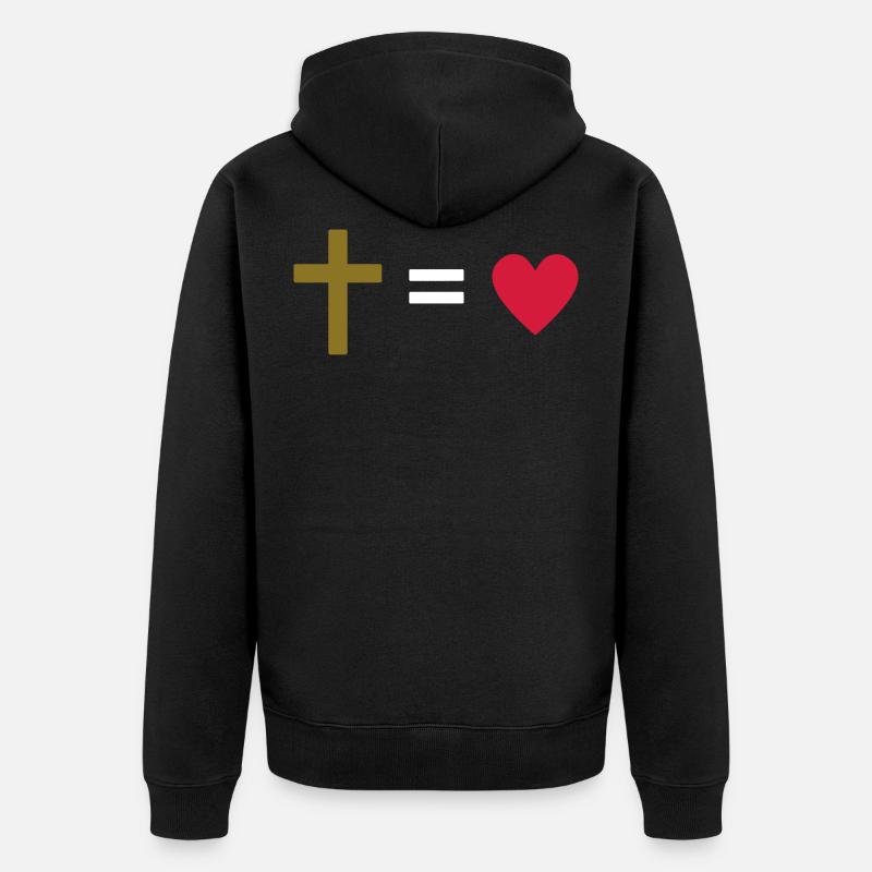 Jésus = Amour - Veste à capuche bio Premium Unisexe - noir