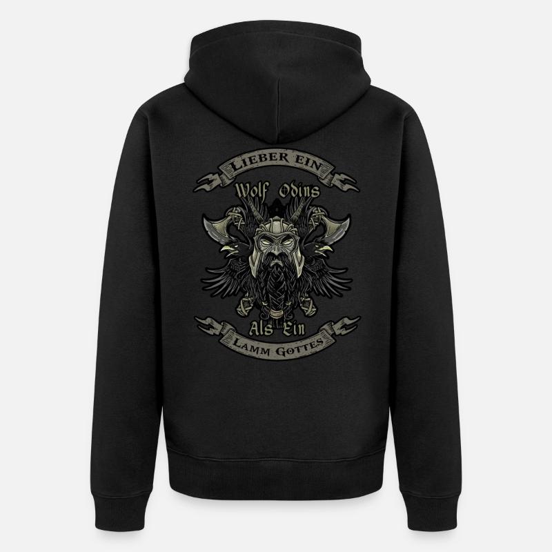 odins wolf wikinger keltisch walhalla - Unisex Premium Bio Zip Hoodie - Schwarz