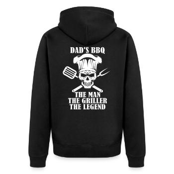 Dad's BBQ - Unisex Premium Organic Zip Hoodie - black - Back - Nico (187cm)