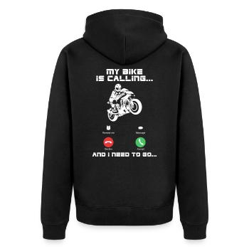 Mon vélo appelle - Veste à capuche bio Premium Unisexe - noir - Dos - Nico (187cm)