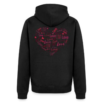 Coeur avec amour - Veste à capuche bio Premium Unisexe - noir - Dos - Nico (187cm)