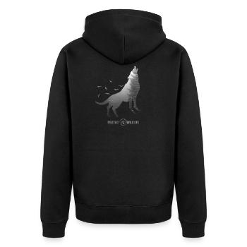 Protect Wildlife - Environmental Protection - Wolf silhouette - Unisex Premium Organic Zip Hoodie - black - Back - Nico (187cm)