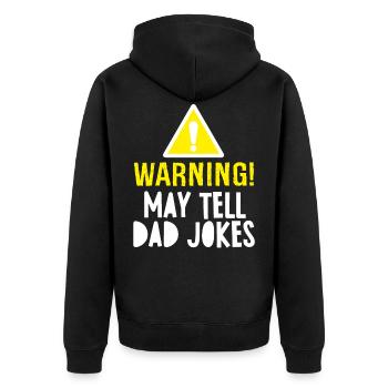 AVERTISSEMENT PEUT DIRE DAD JOKES - Veste à capuche bio Premium Unisexe - noir - Dos - Nico (187cm)