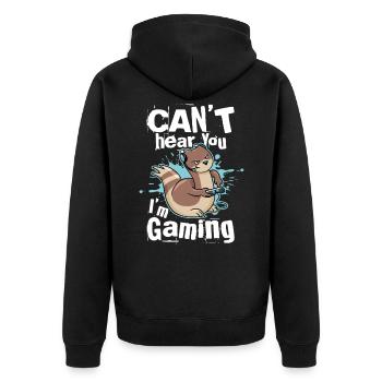 Je ne t'entends pas, je joue - Funny Gamer - Veste à capuche bio Premium Unisexe - noir - Dos - Nico (187cm)